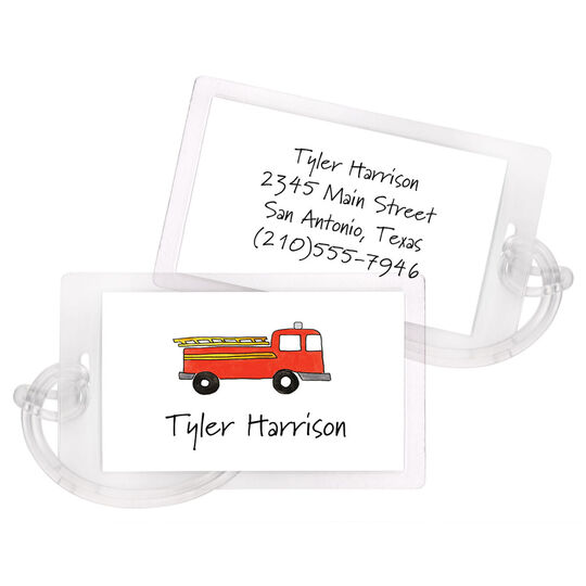 Firetruck Luggage Tags